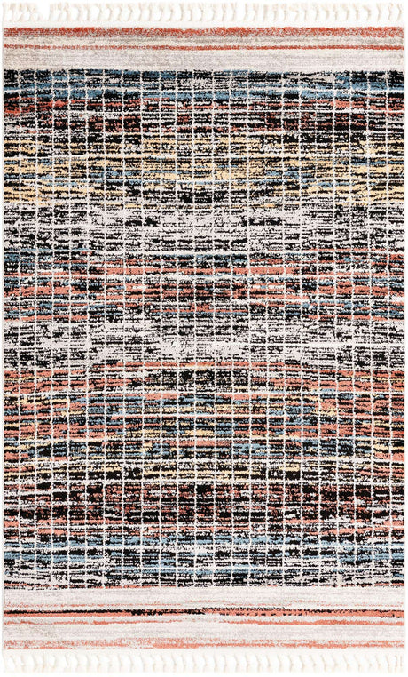 Multicolor 5' 3 x 8' Aramis Rectangle Area Rug Polypropylene With Cotton Backing Easy Clean Living Room Bedroom Dining Office Carpet for Sale at Rug Engine
