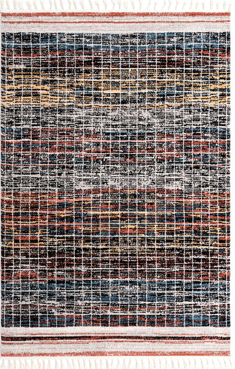 Multicolor 6' x 9' Aramis Rectangle Area Rug Polypropylene With Cotton Backing Easy Clean Living Room Bedroom Dining Office Carpet for Sale at Rug Engine