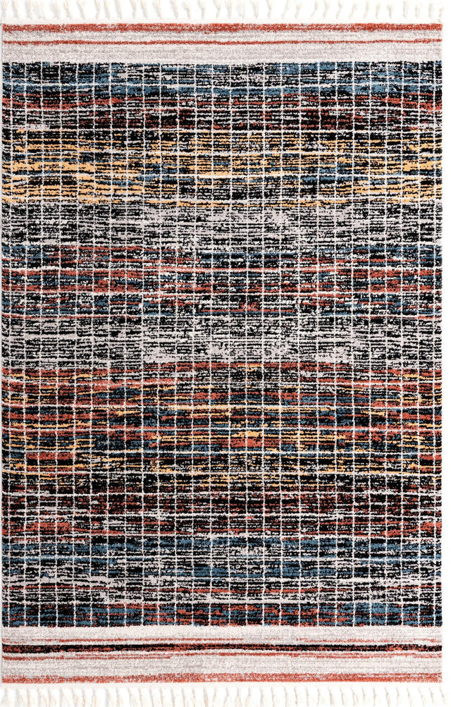 Multicolor 6' x 9' Aramis Rectangle Area Rug Polypropylene With Cotton Backing Easy Clean Living Room Bedroom Dining Office Carpet for Sale at Rug Engine