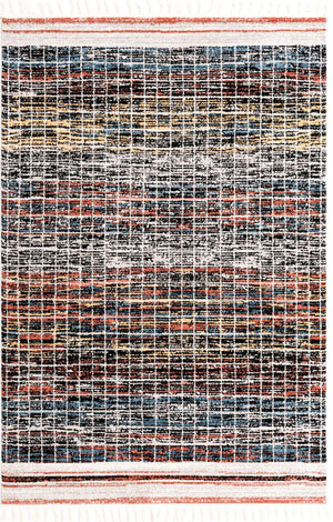 Multicolor 6' x 9' Aramis Rectangle Area Rug Polypropylene With Cotton Backing Easy Clean Living Room Bedroom Dining Office Carpet for Sale at Rug Engine
