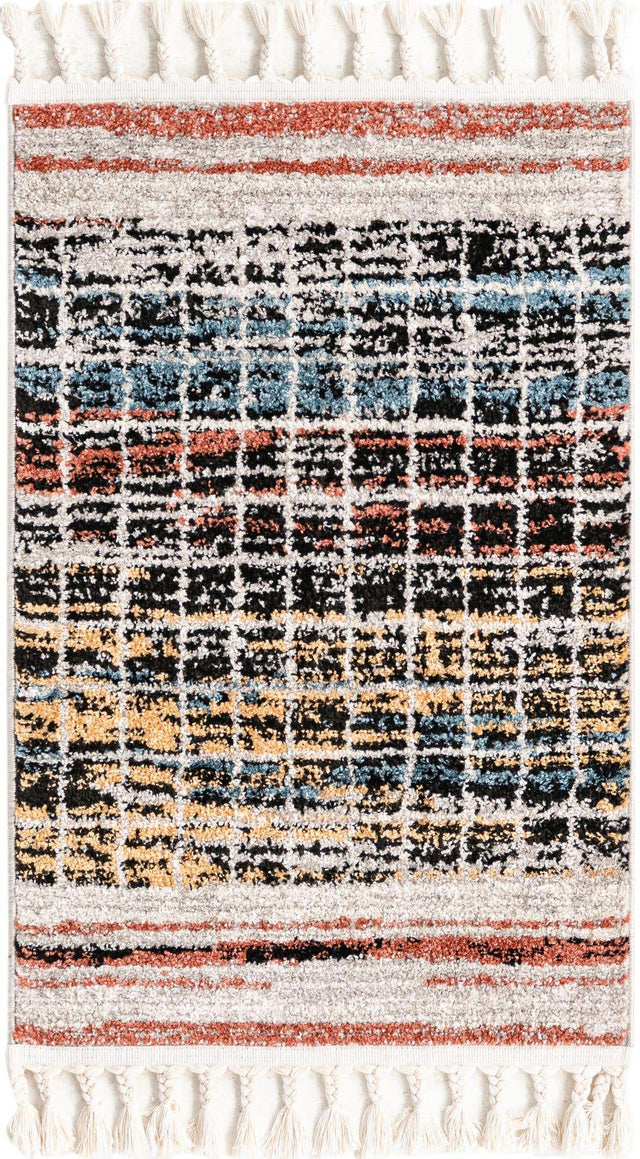 Multicolor 2' x 3' 1 Aramis Rectangle Area Rug Polypropylene With Cotton Backing Easy Clean Living Room Bedroom Dining Office Carpet for Sale at Rug Engine