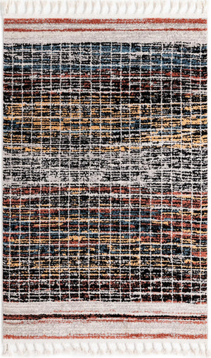 Multicolor 4' x 6' Aramis Rectangle Area Rug Polypropylene With Cotton Backing Easy Clean Living Room Bedroom Dining Office Carpet for Sale at Rug Engine