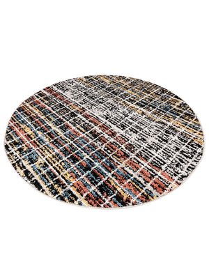 Multicolor 3' 3 x 3' 3 Aramis Round Area Rug Polypropylene With Cotton Backing Easy Clean Living Room Bedroom Dining Office Carpet for Sale at Rug Engine