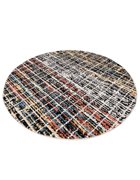 Multicolor 3' 3 x 3' 3 Aramis Round Area Rug Polypropylene With Cotton Backing Easy Clean Living Room Bedroom Dining Office Carpet for Sale at Rug Engine