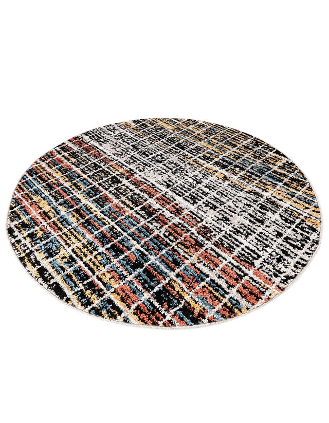 Multicolor 3' 3 x 3' 3 Aramis Round Area Rug Polypropylene With Cotton Backing Easy Clean Living Room Bedroom Dining Office Carpet for Sale at Rug Engine