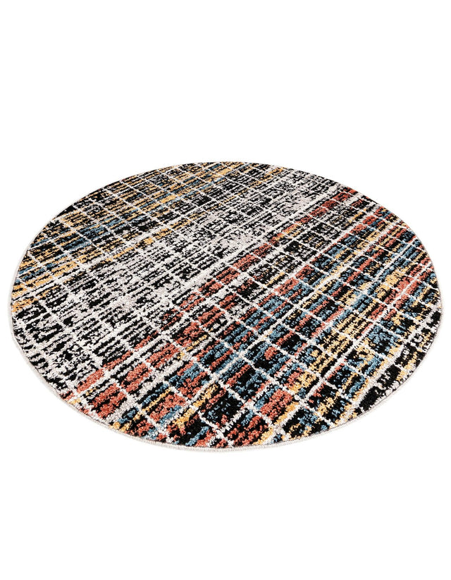 Multicolor 3' 3 x 3' 3 Aramis Round Area Rug Polypropylene With Cotton Backing Easy Clean Living Room Bedroom Dining Office Carpet for Sale at Rug Engine