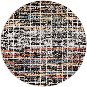 Multicolor 3' 3 x 3' 3 Aramis Round Area Rug Polypropylene With Cotton Backing Easy Clean Living Room Bedroom Dining Office Carpet for Sale at Rug Engine