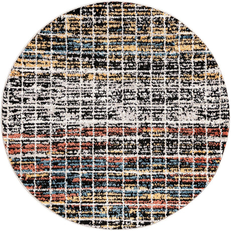 Multicolor 3' 3 x 3' 3 Aramis Round Area Rug Polypropylene With Cotton Backing Easy Clean Living Room Bedroom Dining Office Carpet for Sale at Rug Engine