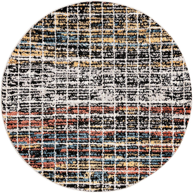 Multicolor 3' 3 x 3' 3 Aramis Round Area Rug Polypropylene With Cotton Backing Easy Clean Living Room Bedroom Dining Office Carpet for Sale at Rug Engine