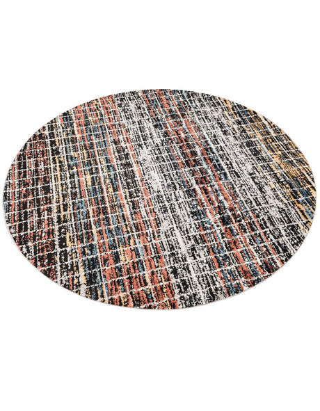Multicolor 5' 3 x 5' 3 Aramis Round Area Rug Polypropylene With Cotton Backing Easy Clean Living Room Bedroom Dining Office Carpet for Sale at Rug Engine