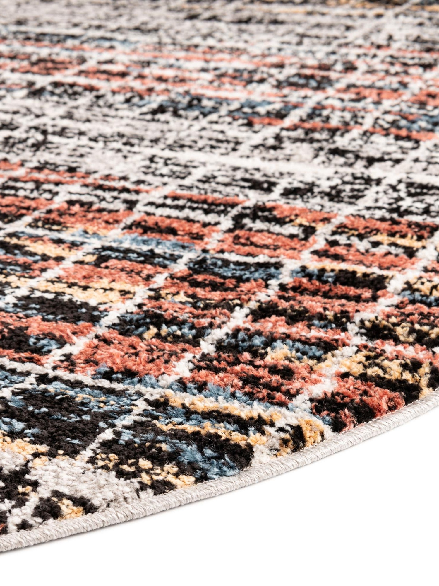 Multicolor 3' 3 x 3' 3 Aramis Round Area Rug Polypropylene With Cotton Backing Easy Clean Living Room Bedroom Dining Office Carpet for Sale at Rug Engine