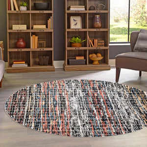 Multicolor 7' x 7' Aramis Round Area Rug Polypropylene With Cotton Backing Easy Clean Living Room Bedroom Dining Office Carpet for Sale at Rug Engine