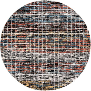Multicolor 7' x 7' Aramis Round Area Rug Polypropylene With Cotton Backing Easy Clean Living Room Bedroom Dining Office Carpet for Sale at Rug Engine