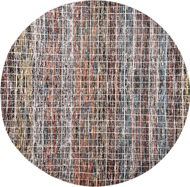 Multicolor 10' x 10' Aramis Round Area Rug Polypropylene With Cotton Backing Easy Clean Living Room Bedroom Dining Office Carpet for Sale at Rug Engine