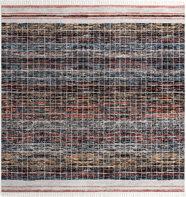 Multicolor 12' x 12' Aramis Square Area Rug Polypropylene With Cotton Backing Easy Clean Living Room Bedroom Dining Office Carpet for Sale at Rug Engine