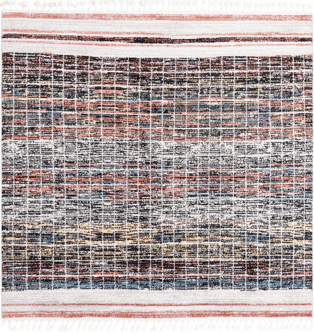 Multicolor 7' 10 x 7' 10 Aramis Square Area Rug Polypropylene With Cotton Backing Easy Clean Living Room Bedroom Dining Office Carpet for Sale at Rug Engine