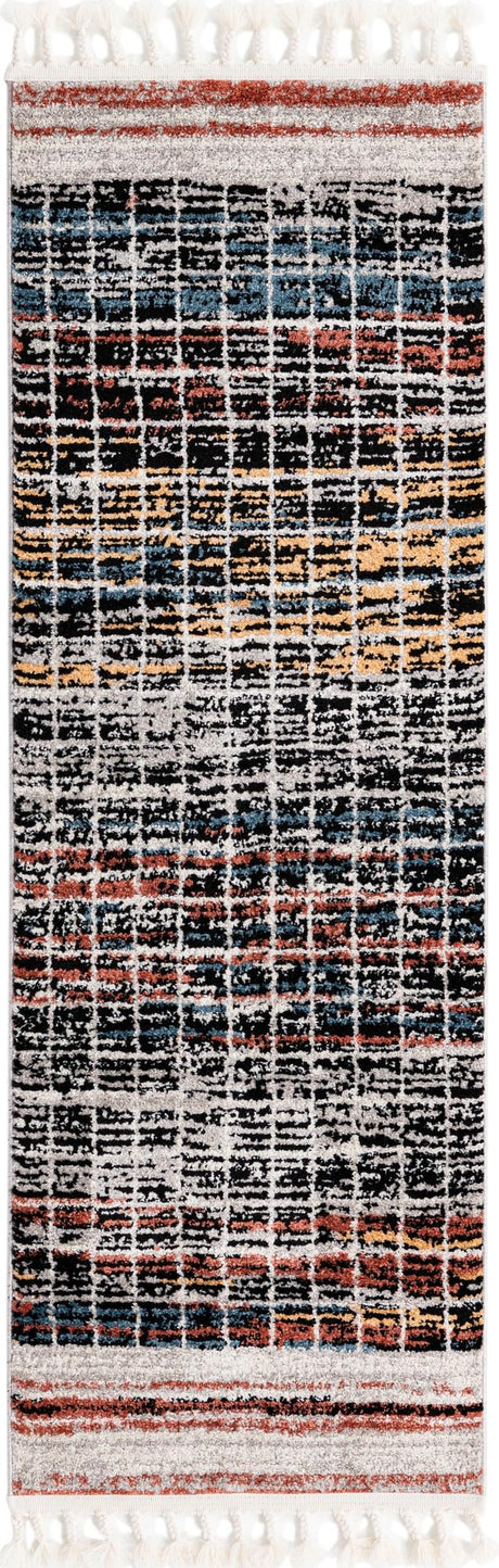 Multicolor 2' x 6' Aramis Runner Area Rug Polypropylene With Cotton Backing Easy Clean Living Room Bedroom Dining Office Carpet for Sale at Rug Engine