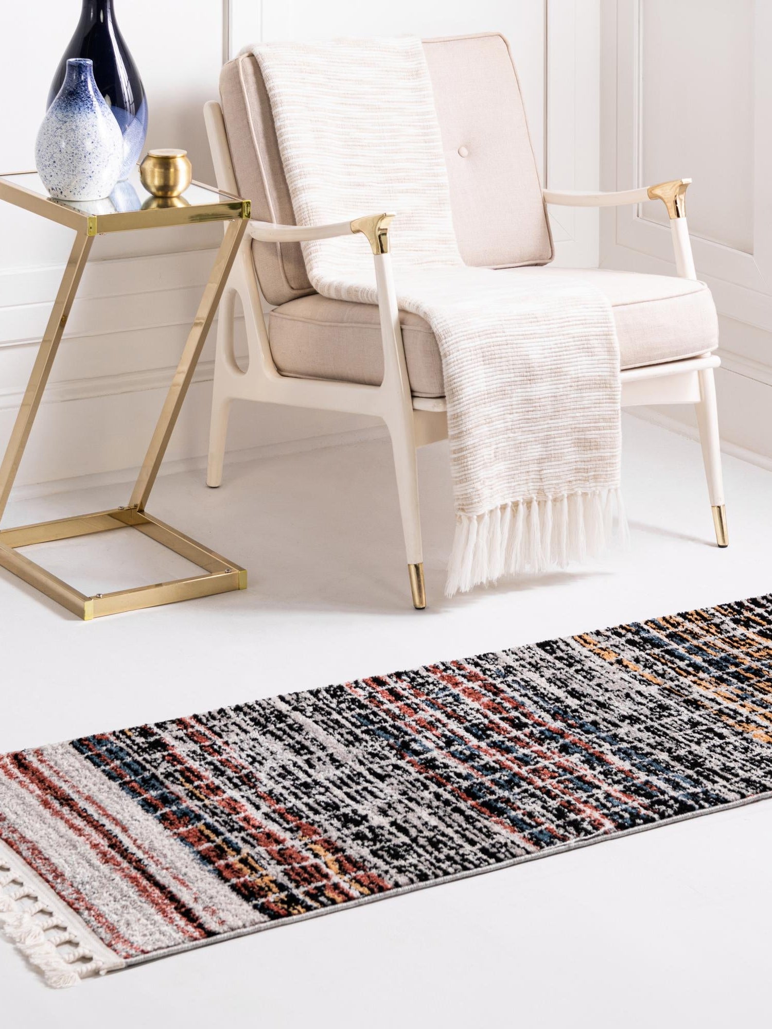 Multicolor 2' x 8' Aramis Runner Area Rug Polypropylene With Cotton Backing Easy Clean Living Room Bedroom Dining Office Carpet for Sale at Rug Engine
