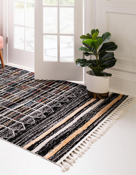 Multicolor 6' x 9' Aramis Rectangle Area Rug Polypropylene With Cotton Backing Easy Clean Living Room Bedroom Dining Office Carpet for Sale at Rug Engine