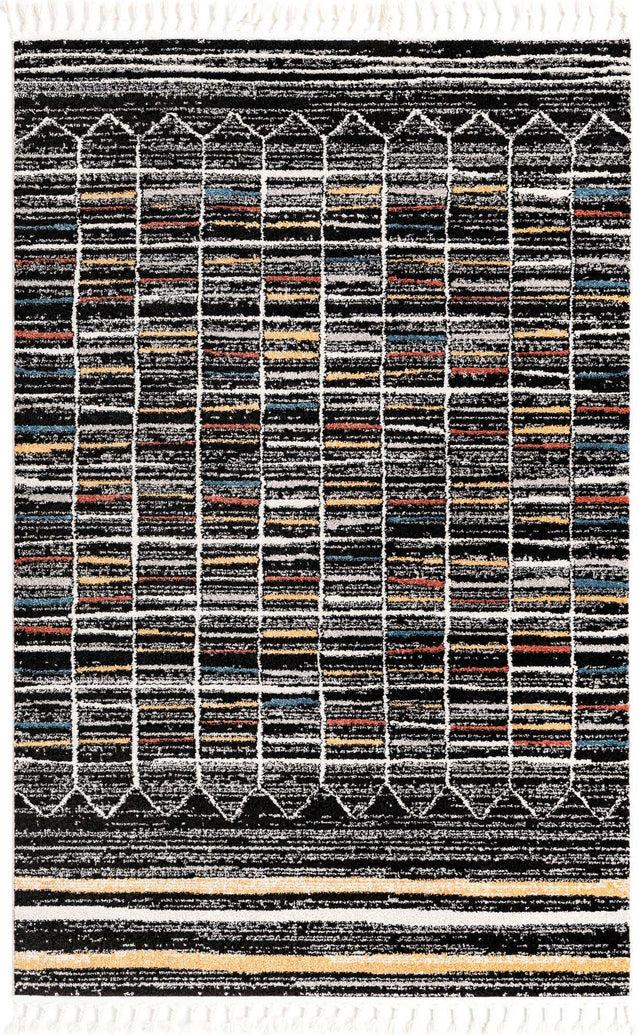 Multicolor 5' 3 x 8' Aramis Rectangle Area Rug Polypropylene With Cotton Backing Easy Clean Living Room Bedroom Dining Office Carpet for Sale at Rug Engine