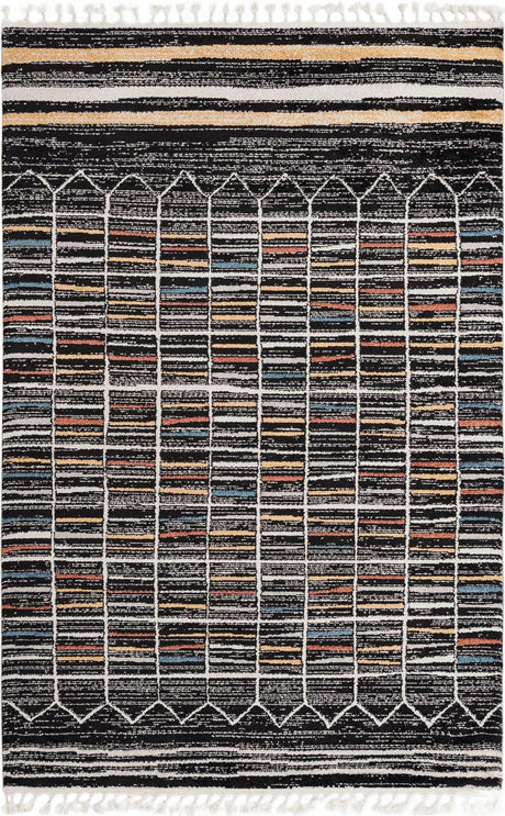 Multicolor 6' x 9' Aramis Rectangle Area Rug Polypropylene With Cotton Backing Easy Clean Living Room Bedroom Dining Office Carpet for Sale at Rug Engine