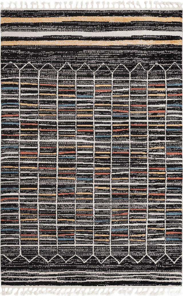 Multicolor 6' x 9' Aramis Rectangle Area Rug Polypropylene With Cotton Backing Easy Clean Living Room Bedroom Dining Office Carpet for Sale at Rug Engine