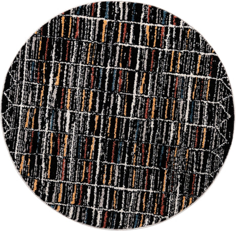 Multicolor 3' 3 x 3' 3 Aramis Round Area Rug Polypropylene With Cotton Backing Easy Clean Living Room Bedroom Dining Office Carpet for Sale at Rug Engine
