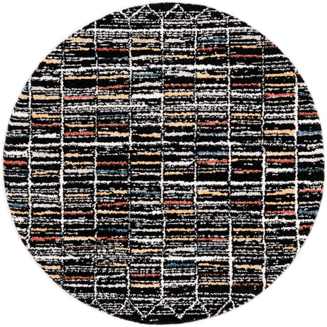 Multicolor 3' 3 x 3' 3 Aramis Round Area Rug Polypropylene With Cotton Backing Easy Clean Living Room Bedroom Dining Office Carpet for Sale at Rug Engine