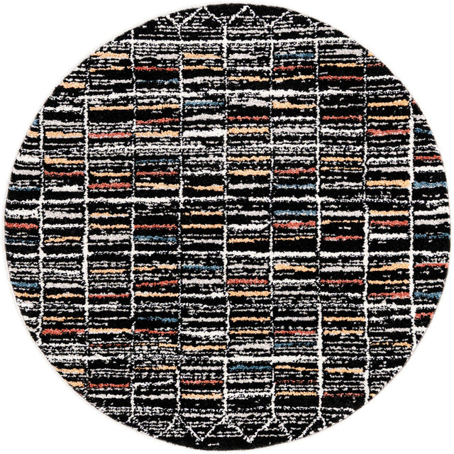 Multicolor 3' 3 x 3' 3 Aramis Round Area Rug Polypropylene With Cotton Backing Easy Clean Living Room Bedroom Dining Office Carpet for Sale at Rug Engine