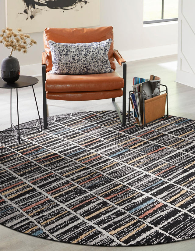 Multicolor 3' 3 x 3' 3 Aramis Round Area Rug Polypropylene With Cotton Backing Easy Clean Living Room Bedroom Dining Office Carpet for Sale at Rug Engine