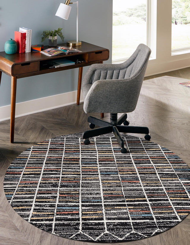 Multicolor 3' 3 x 3' 3 Aramis Round Area Rug Polypropylene With Cotton Backing Easy Clean Living Room Bedroom Dining Office Carpet for Sale at Rug Engine