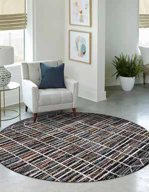 Multicolor 3' 3 x 3' 3 Aramis Round Area Rug Polypropylene With Cotton Backing Easy Clean Living Room Bedroom Dining Office Carpet for Sale at Rug Engine