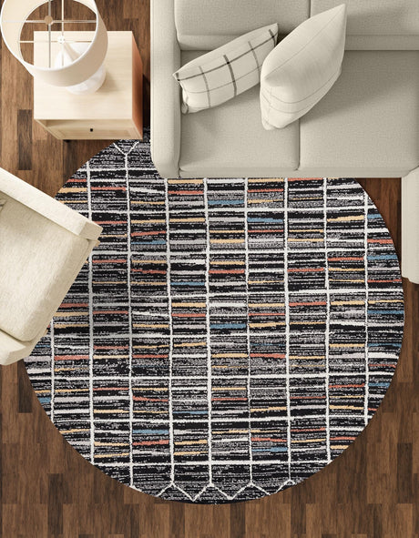 Multicolor 10' x 10' Aramis Round Area Rug Polypropylene With Cotton Backing Easy Clean Living Room Bedroom Dining Office Carpet for Sale at Rug Engine