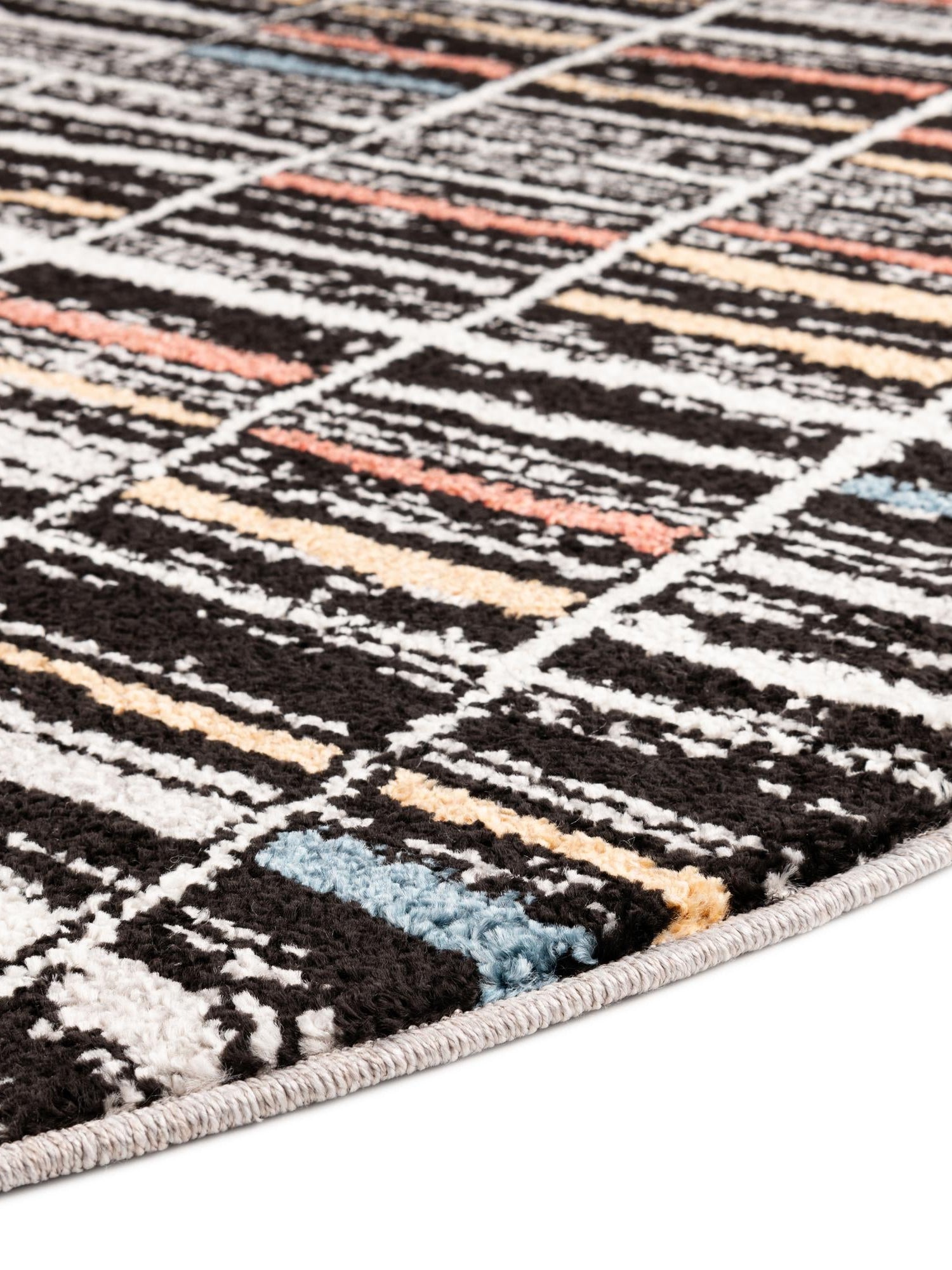 Multicolor 5' 3 x 5' 3 Aramis Round Area Rug Polypropylene With Cotton Backing Easy Clean Living Room Bedroom Dining Office Carpet for Sale at Rug Engine