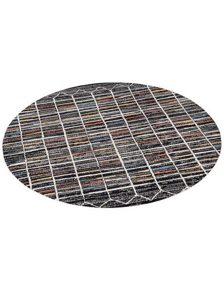 Multicolor 7' x 7' Aramis Round Area Rug Polypropylene With Cotton Backing Easy Clean Living Room Bedroom Dining Office Carpet for Sale at Rug Engine