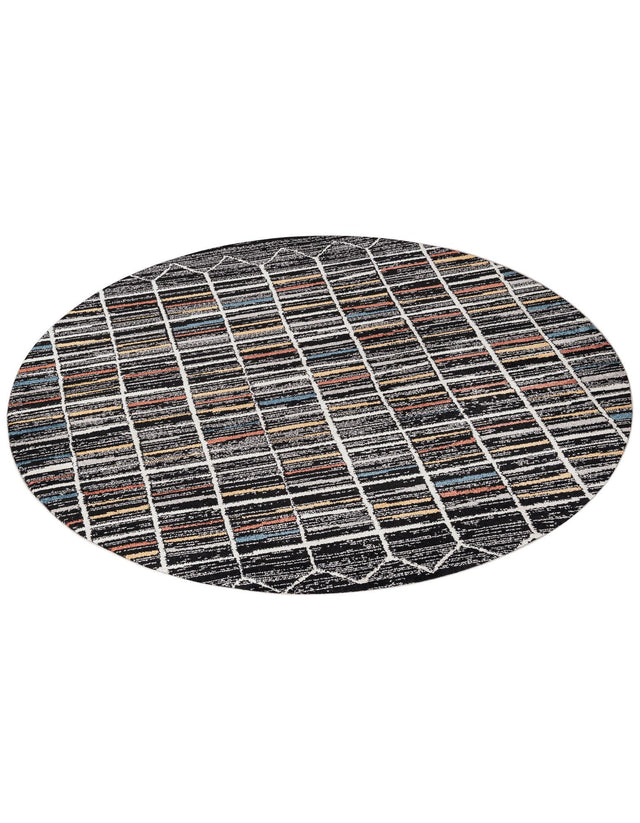 Multicolor 7' x 7' Aramis Round Area Rug Polypropylene With Cotton Backing Easy Clean Living Room Bedroom Dining Office Carpet for Sale at Rug Engine