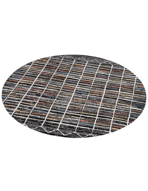 Multicolor 7' x 7' Aramis Round Area Rug Polypropylene With Cotton Backing Easy Clean Living Room Bedroom Dining Office Carpet for Sale at Rug Engine