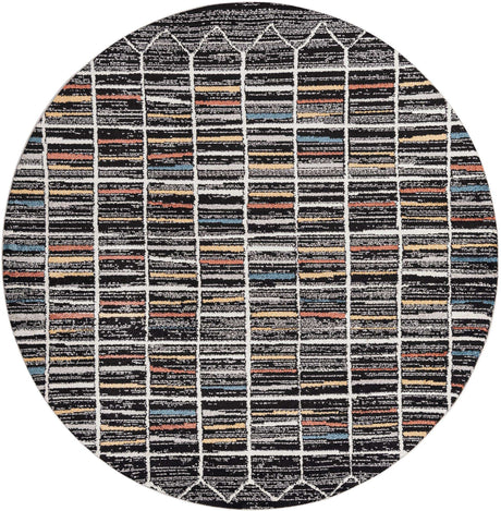 Multicolor 7' x 7' Aramis Round Area Rug Polypropylene With Cotton Backing Easy Clean Living Room Bedroom Dining Office Carpet for Sale at Rug Engine