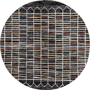 Multicolor 10' x 10' Aramis Round Area Rug Polypropylene With Cotton Backing Easy Clean Living Room Bedroom Dining Office Carpet for Sale at Rug Engine