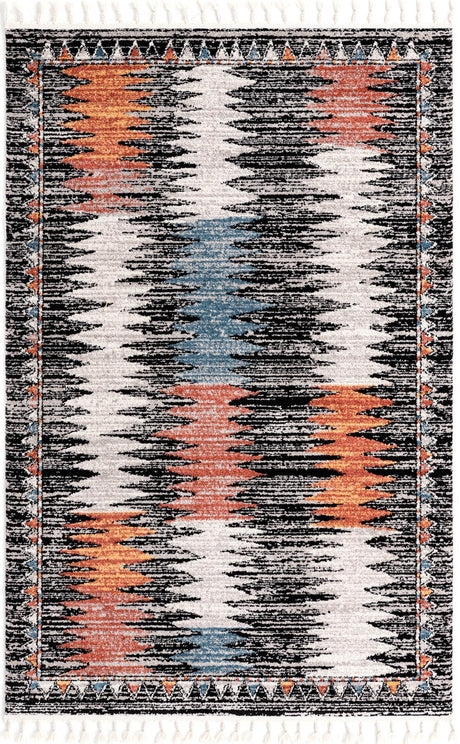 Multicolor 5' 3 x 8' Aramis Rectangle Area Rug Polypropylene With Cotton Backing Easy Clean Living Room Bedroom Dining Office Carpet for Sale at Rug Engine
