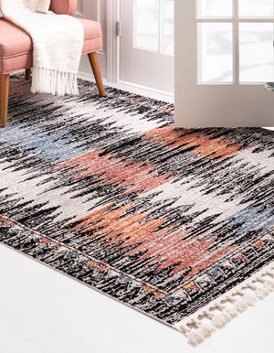 Multicolor 4' x 6' Aramis Rectangle Area Rug Polypropylene With Cotton Backing Easy Clean Living Room Bedroom Dining Office Carpet for Sale at Rug Engine