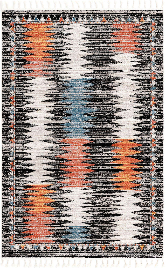 Multicolor 5' 3 x 8' Aramis Rectangle Area Rug Polypropylene With Cotton Backing Easy Clean Living Room Bedroom Dining Office Carpet for Sale at Rug Engine