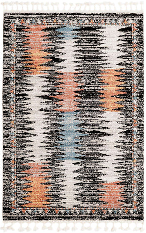 Multicolor 4' x 6' Aramis Rectangle Area Rug Polypropylene With Cotton Backing Easy Clean Living Room Bedroom Dining Office Carpet for Sale at Rug Engine