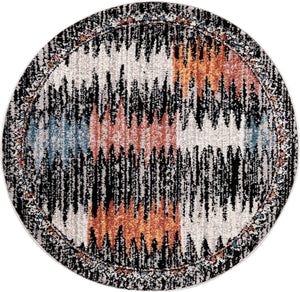 Multicolor 3' 3 x 3' 3 Aramis Round Area Rug Polypropylene With Cotton Backing Easy Clean Living Room Bedroom Dining Office Carpet for Sale at Rug Engine