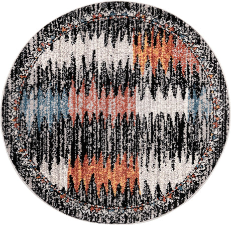 Multicolor 3' 3 x 3' 3 Aramis Round Area Rug Polypropylene With Cotton Backing Easy Clean Living Room Bedroom Dining Office Carpet for Sale at Rug Engine