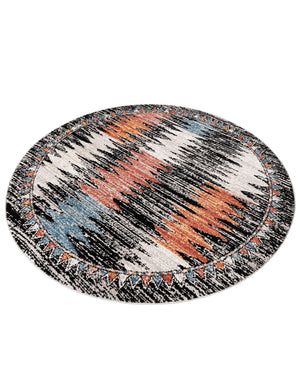 Multicolor 5' 3 x 5' 3 Aramis Round Area Rug Polypropylene With Cotton Backing Easy Clean Living Room Bedroom Dining Office Carpet for Sale at Rug Engine
