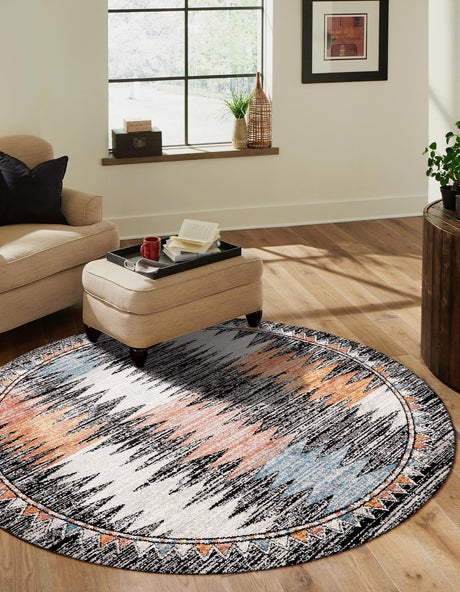 Multicolor 10' x 10' Aramis Round Area Rug Polypropylene With Cotton Backing Easy Clean Living Room Bedroom Dining Office Carpet for Sale at Rug Engine