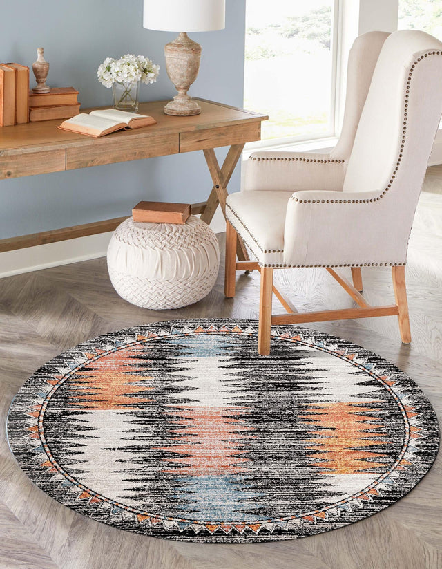 Multicolor 3' 3 x 3' 3 Aramis Round Area Rug Polypropylene With Cotton Backing Easy Clean Living Room Bedroom Dining Office Carpet for Sale at Rug Engine