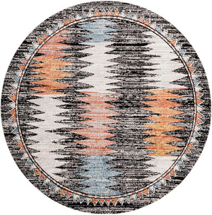 Multicolor 7' x 7' Aramis Round Area Rug Polypropylene With Cotton Backing Easy Clean Living Room Bedroom Dining Office Carpet for Sale at Rug Engine