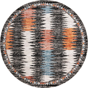 Multicolor 10' x 10' Aramis Round Area Rug Polypropylene With Cotton Backing Easy Clean Living Room Bedroom Dining Office Carpet for Sale at Rug Engine